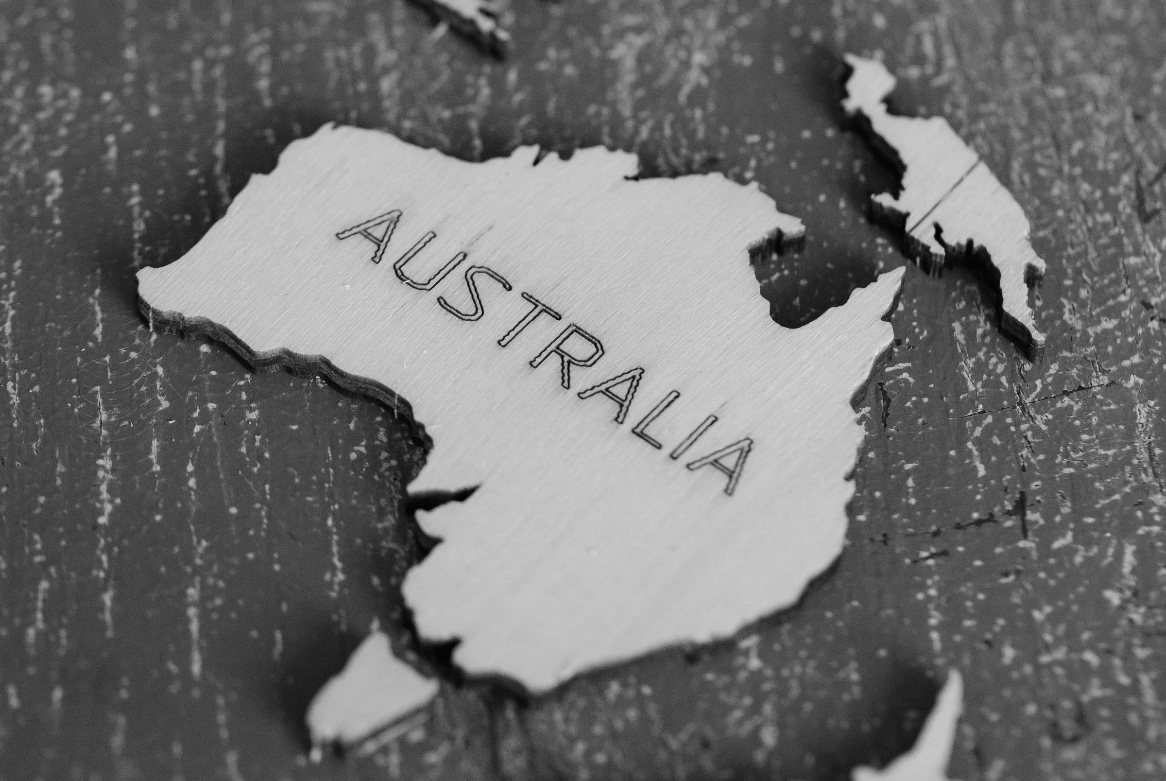 Wooden map piece of Australia