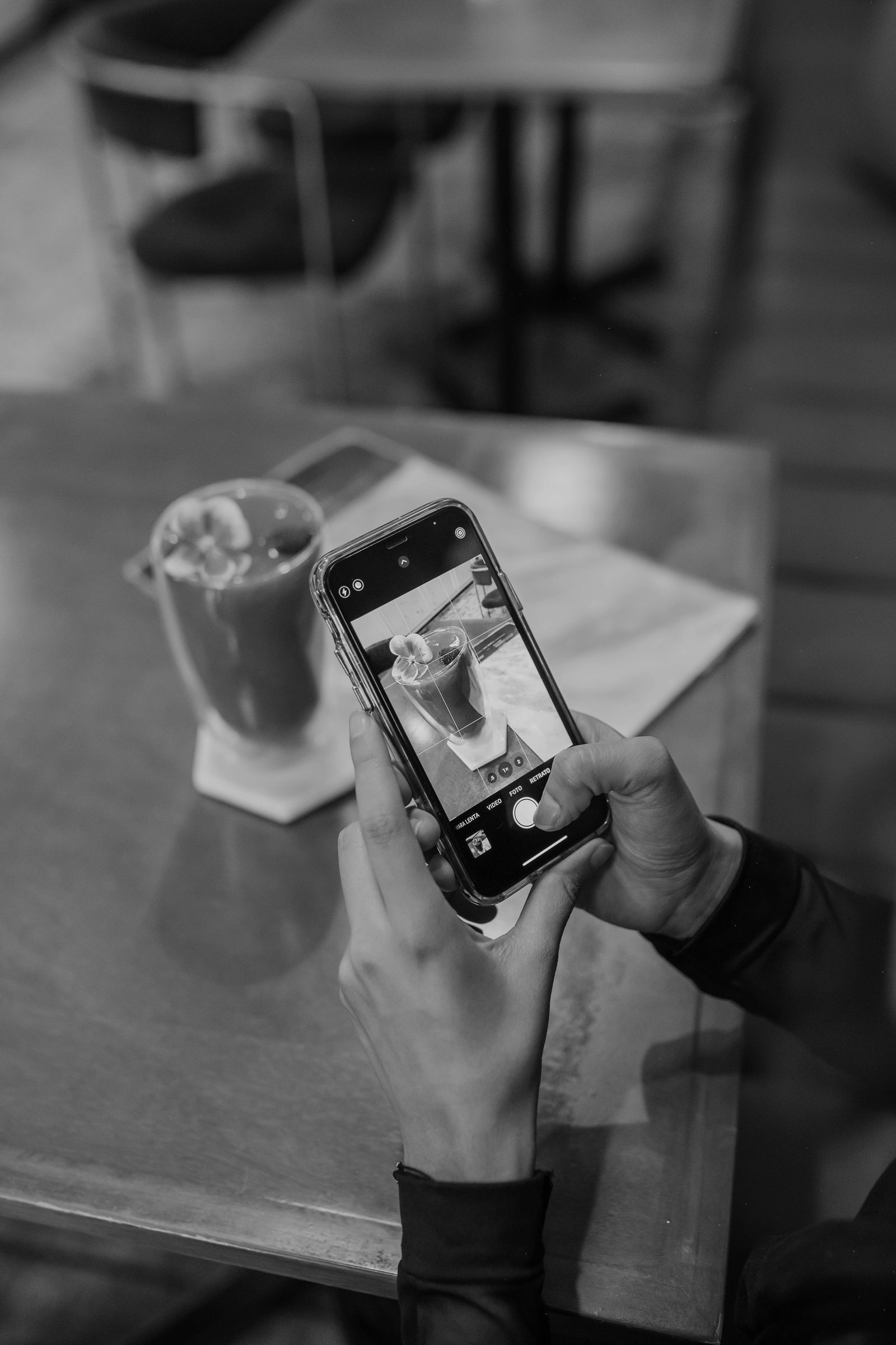 Hands taking a photo on a phone